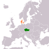 Location map for the Czech Republic and Denmark.