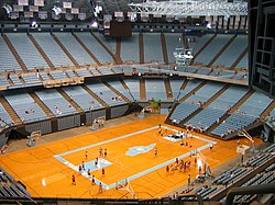 The inside of an arena.
