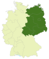 Map of Germany:Position of the Regionalliga Nordost highlighted