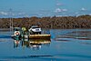 The Fort Gates Ferry on the river