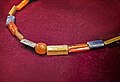 Gold, lapis lazuli, and carnelian garter