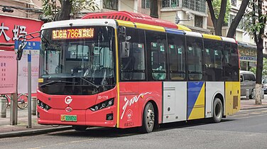 巴士電車786路的 GZ6850HZEV1 (K7G) 在大塘西（敦和）总站