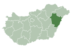 Hajdú-Bihar County within Hungary