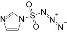 Space-filling model of the imidazole-1-sulfonyl azide molecule