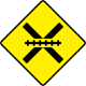Ireland unguarded level crossing sign.