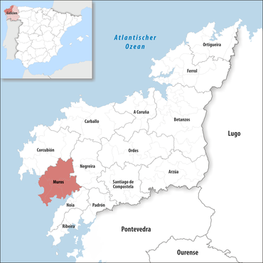 Die Lage des Gerichtsbezirk Muros in der Provinz A Coruña