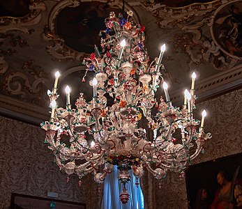 Murano glass chandelier at the Ca' Rezzonico (1758)
