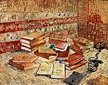 Still Life with Piles of French Novels and a Glass with a Rose (Romans Parisiens), 1887, Private Collection, Switzerland (F359)