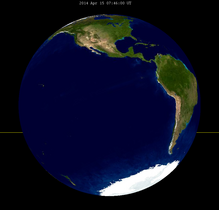 Simulation of Earth from the Moon, 7:47 UTC