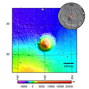 Hecates Tholus topography.