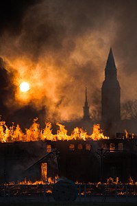 Burning VR warehouses, by Petteri Sulonen