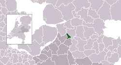 Highlighted position of Hattem in a municipal map of Gelderland