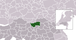 Highlighted position of 's-Hertogenbosch in a municipal map of North Brabant