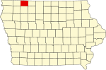 State map highlighting Dickinson County