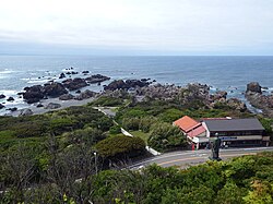 岬的南端，右下為中岡慎太郎雕像