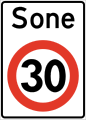 Speed limit zone of 30 km/h