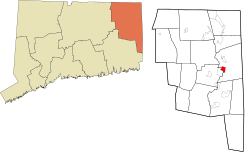 Danielson's location within the Northeastern Connecticut Planning Region and the state of Connecticut