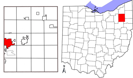 Combination map of Ohio and Portage County with Kent highlighted. I did it to make the infobox smaller in the article.