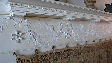 Greek Revival festoons in the Villa Kerylos, Beaulieu-sur-Mer, France, designed by Emmanuel Pontremoli, 1902–1908