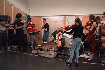 Musicians in the Paris Metro stations must pass an audition to have a place