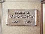 Crypt of Lorna Elizabeth Lockwood (1903–1977).