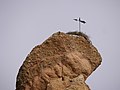 Veleta y nido de cigüeña en la cima del Picuezo