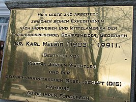 Commemorative plaque for Karl Helbig