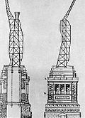 L'armature de la statue selon des plans de 1885.