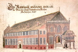 Rahthauß ecke der Börse 1683