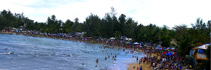 Panoramic View of Rip Curl pro at Jobos Beach in February 2013
