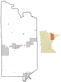 Location of the city of McKinley within Saint Louis County, Minnesota