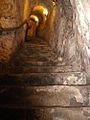 Stairs cut into rock in a wine cave in Aranda de Duero