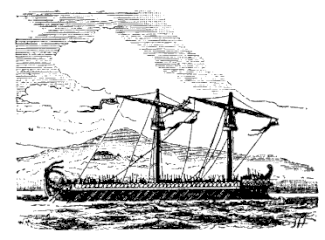 Trireme, a warship used by the Romans and Greeks in ancient times