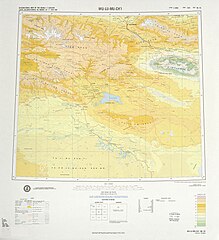 Map including Toksun (labeled as T'O-K'O-HSÜN) and surrounding region from the International Map of the World (DMA, 1975)