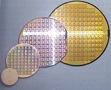 Wafers de différents diamètres.