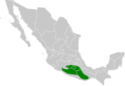 Distribución geográfica del mosquero del Balsas.