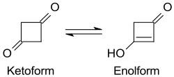 Keto-Enol-Tautomerieformen des 1,3-Cyclobutandions