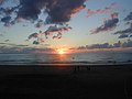 Sunset at the beach of Val-André