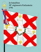 Drapeau du 2e bataillon du 68e régiment d'infanterie de ligne de 1791 à 1793