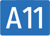 Motorway A11 shield}}