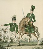 A light infantry man and hussar of the Queen's Rangers, ca. 1780