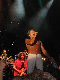 Andy Ellison (front) at the Marc Bolan celebration concert