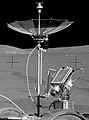 Apollo 15 television camera and high-gain antenna