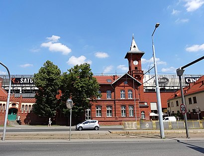 Main building, the shopping center "Focus mall" in the background