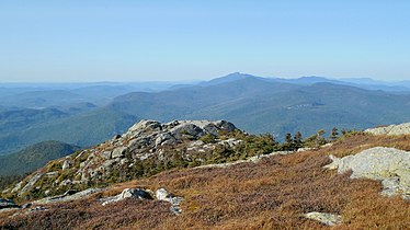 Northerly view of Mt. Mansfield from the summit of Camel's Hump