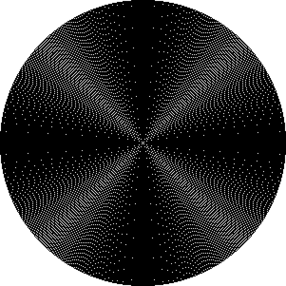 On left, all circles are drawn black.