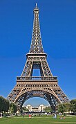 The Eiffel Tower, in Paris, a monument commemorating the French Revolution for its centenary