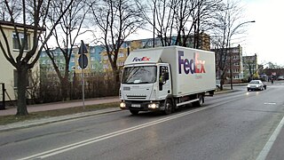 A FedEx truck in Poland