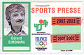 Carte de presse sports 2003 de Gérard Simonian