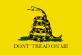 The "Gadsden flag", used by some Continental forces during the American Revolutionary War (1775–1783)